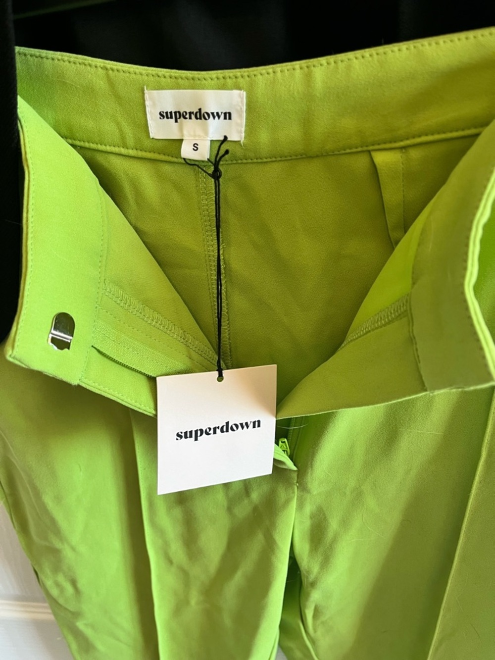 Superdown Green Two-Piece Set | Strapless Micro Crop Top & High-Waisted Trousers - Picture 10 of 12